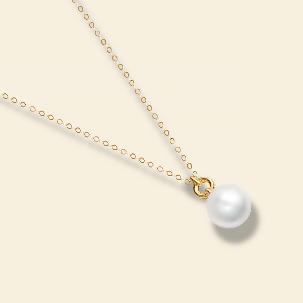JESCOJES Lustrous Dream Circle Pearl Pendant Necklace