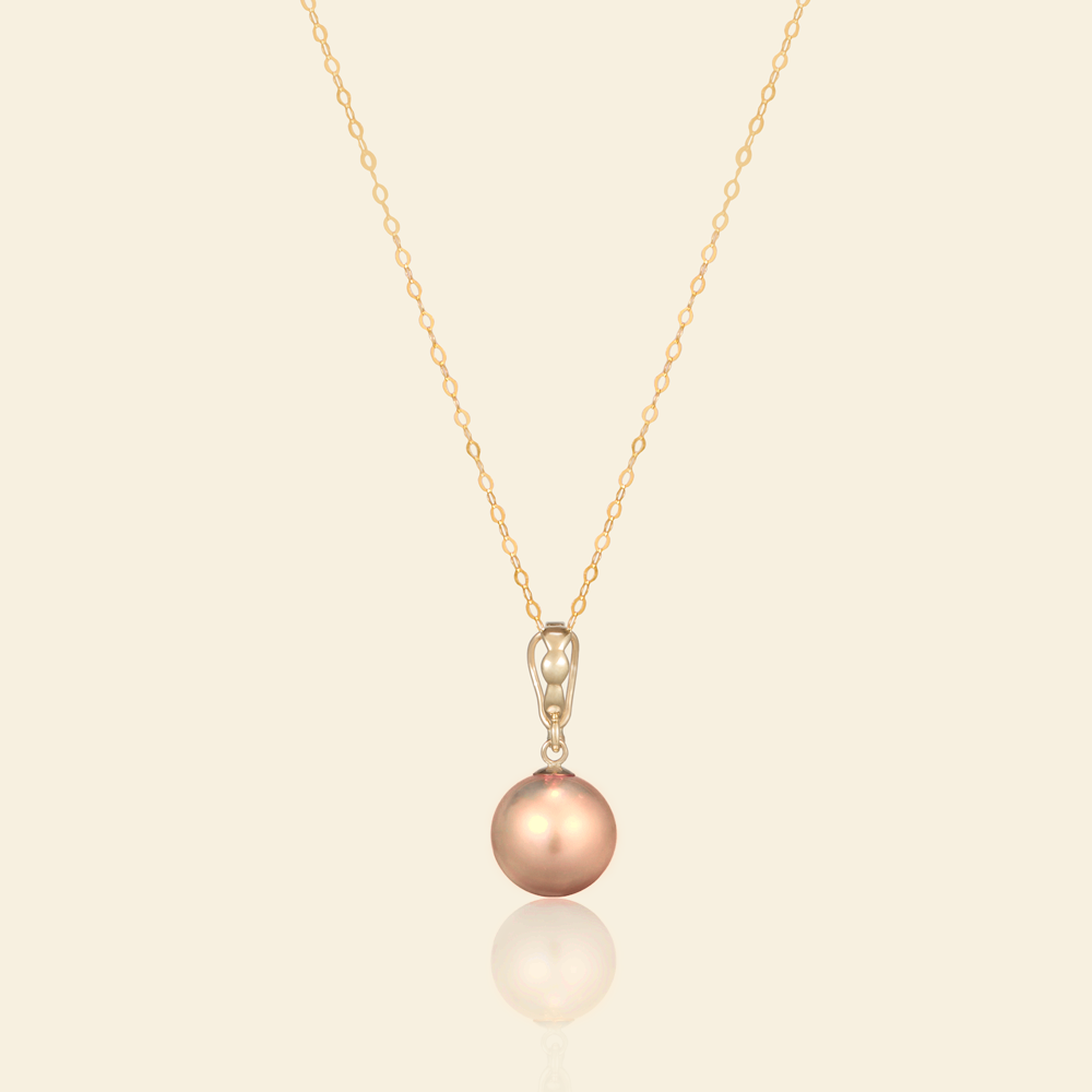 JESCOJES Noble Pearl Pendant Necklace - Orange