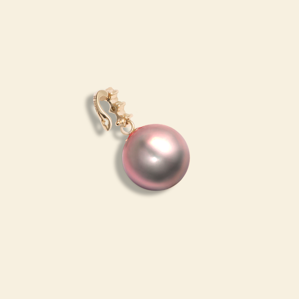 JESCOJES Sparkling Pearl Pendant Necklace - Violet