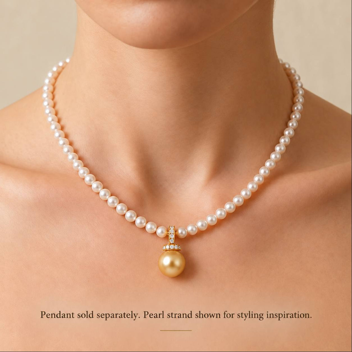 JESCOJES The Halo | Convertible South Sea Gold Pearl Pendant Necklace