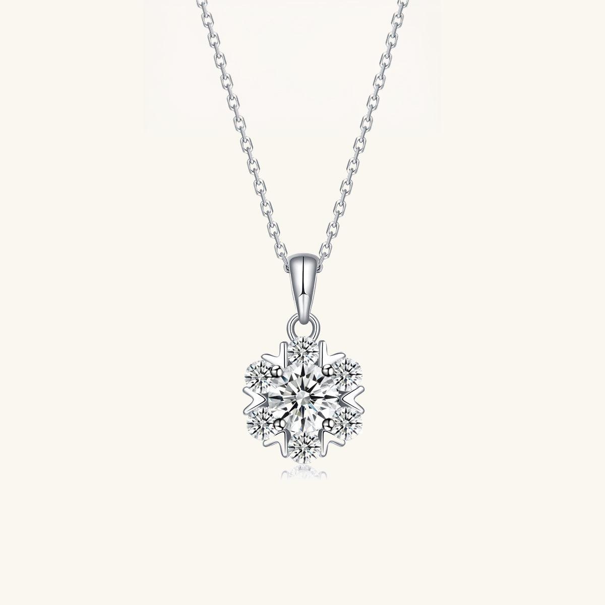 Romantic Flower Moissanite Pendant Necklace - JESCOJES