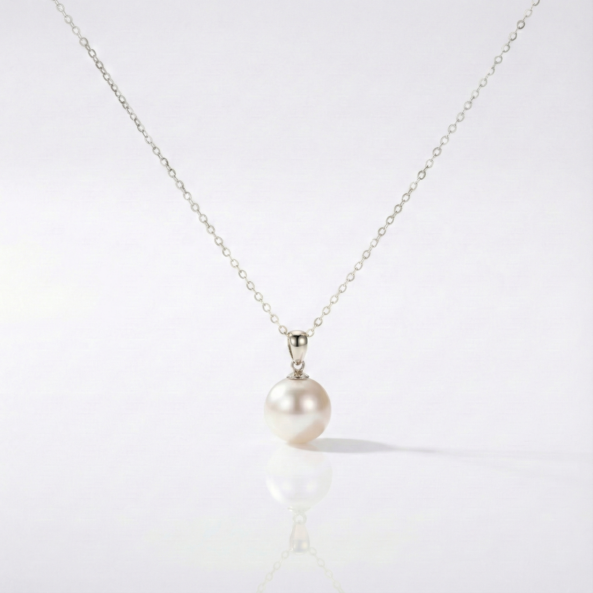 JESCOJES Elite 18K Gold Single Pearl Pendant Necklace