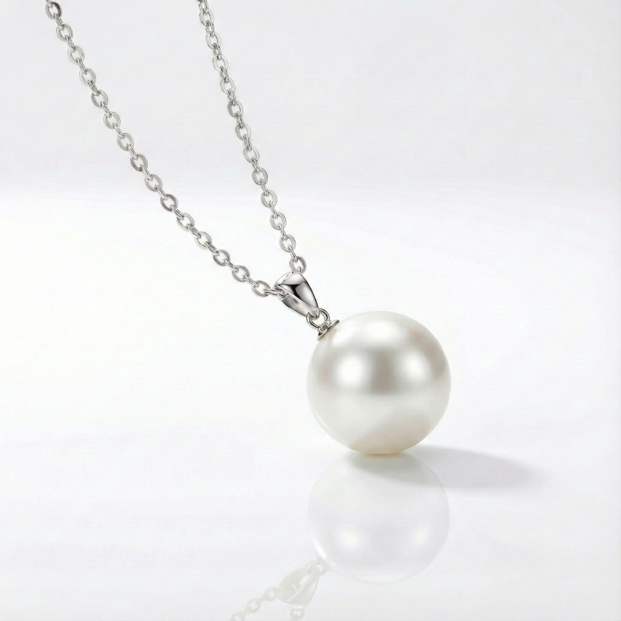 JESCOJES Elite 18K Gold Single Pearl Pendant Necklace