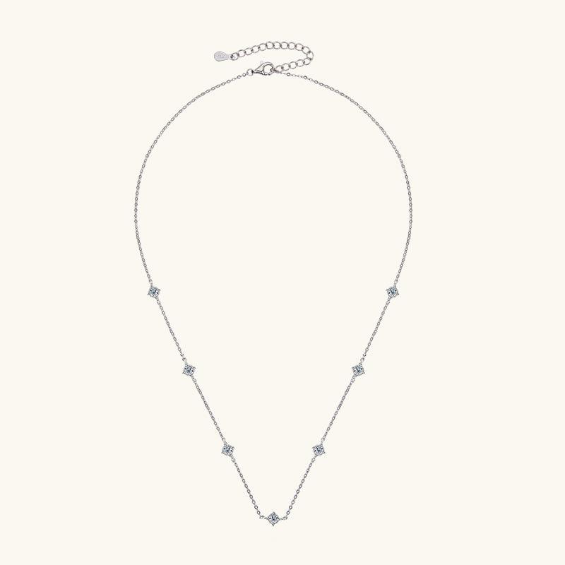 Shining Premium Moissanite Bezel Strand Necklace - JESCOJES