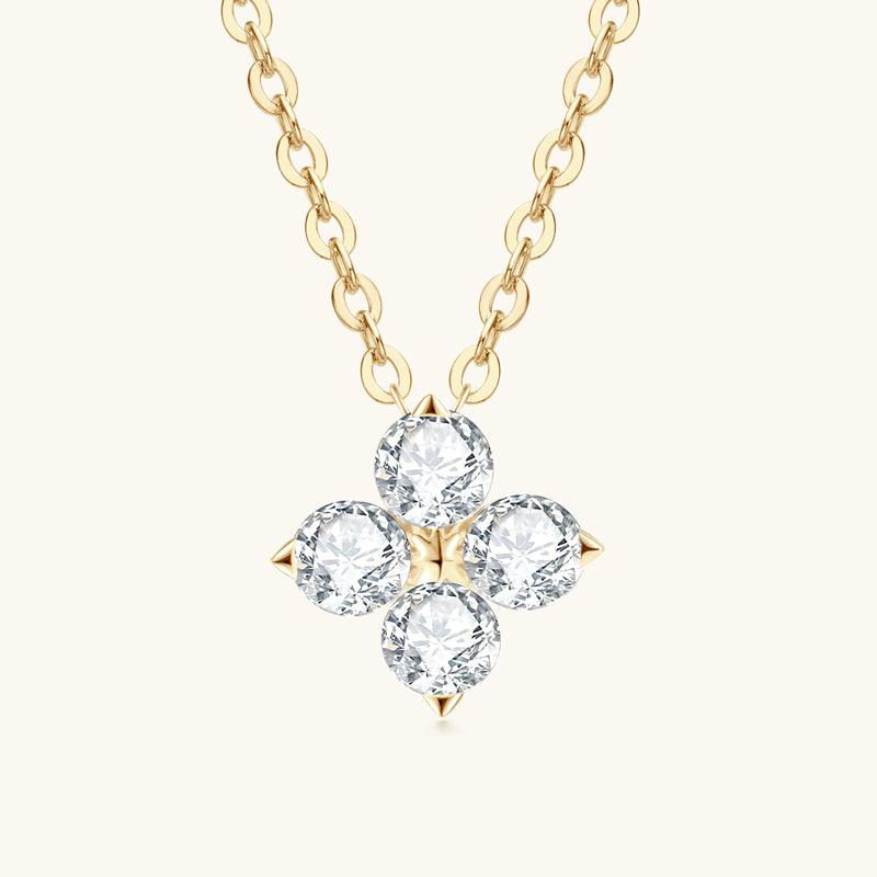 Lucky Four-leaf Clover Premium Moissanite Pendant Necklace - JESCOJES