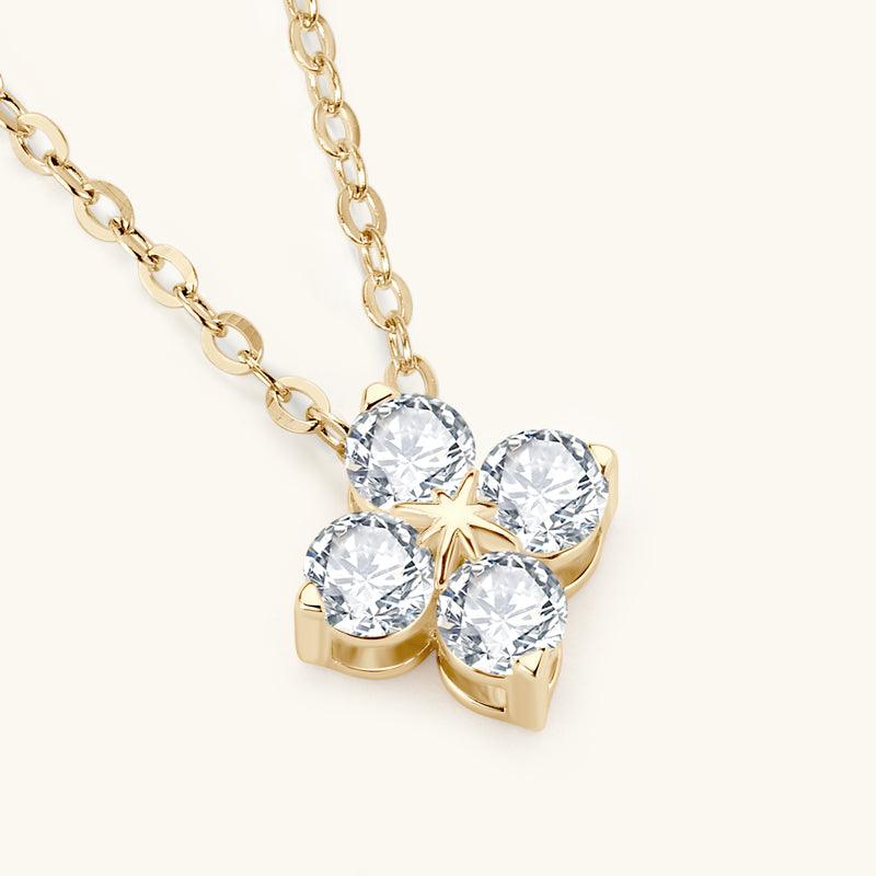 Lucky Four-leaf Clover Premium Moissanite Pendant Necklace - JESCOJES