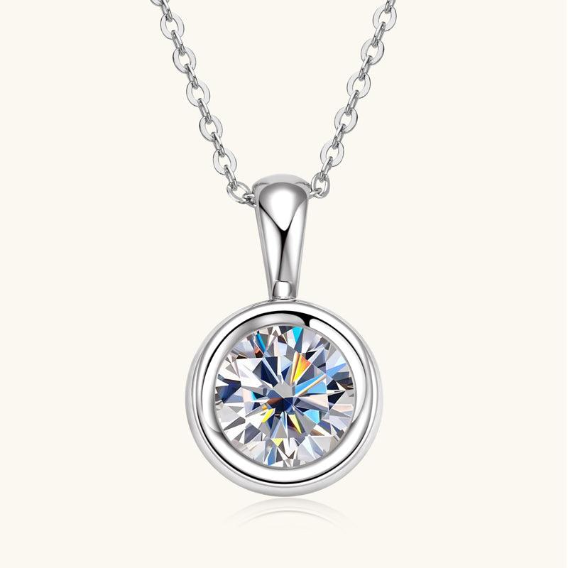 Dazzling Moissanite Bezel Pendant Necklace - JESCOJES