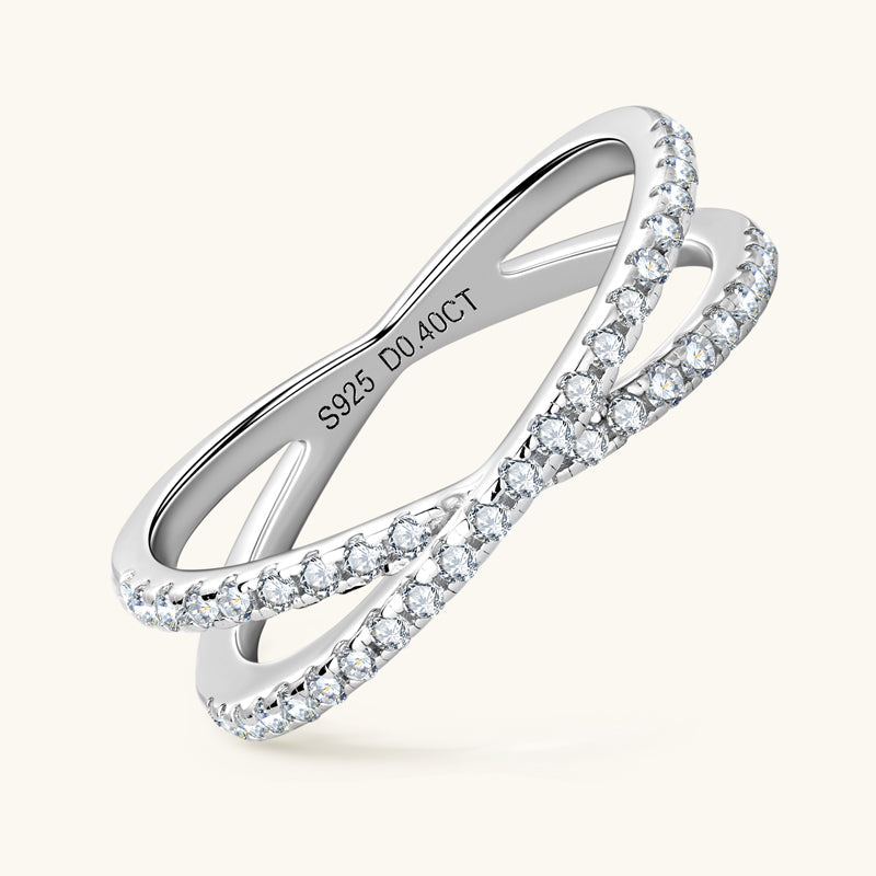 JESCOJES Deep Love Premium Moissanite Pavé Wedding Ring