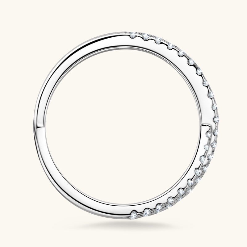 JESCOJES Deep Love Premium Moissanite Pavé Wedding Ring