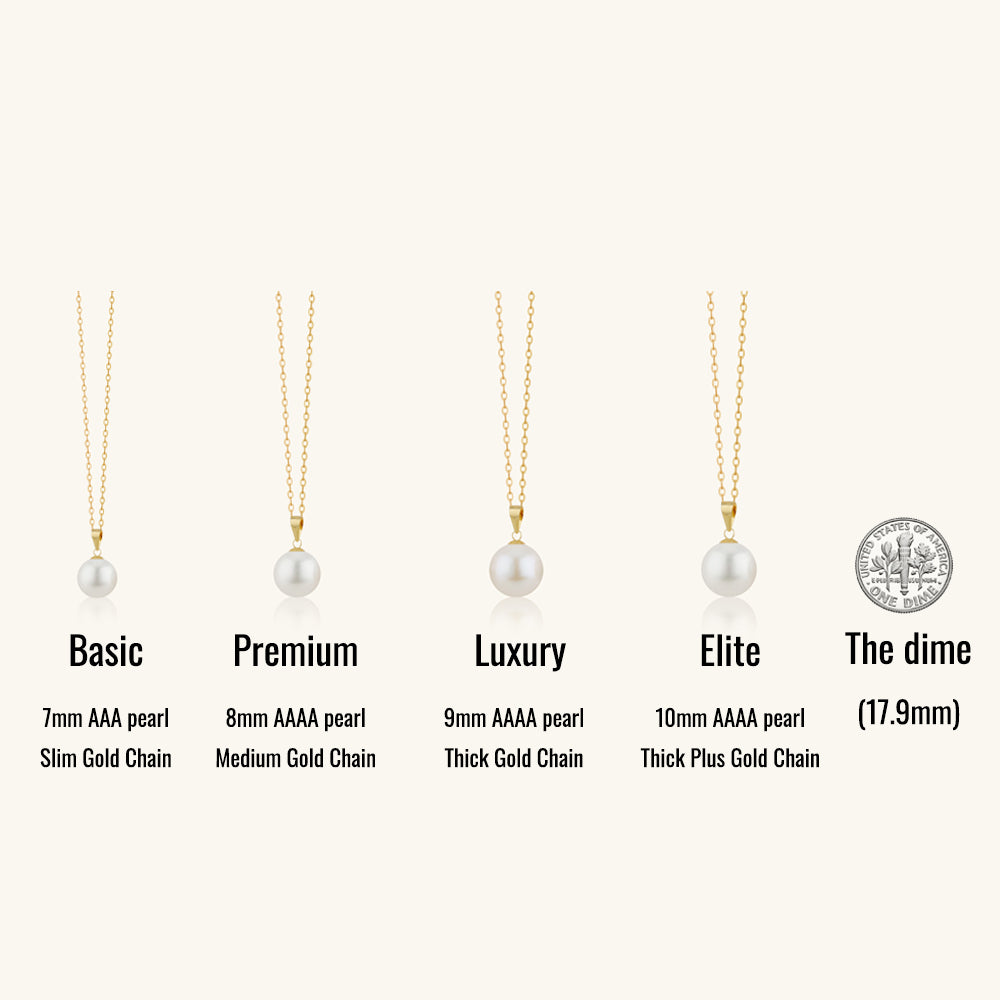 Specifications of JESCOJES Shining 18K Gold Premium Pearl Pendant Necklace (Basic&Premium&Luxury&Elite)