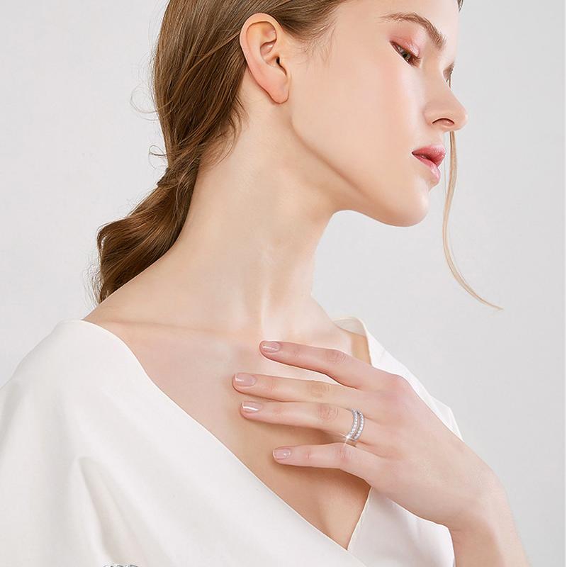 JESCOJES Shining Duo Premium Moissanite Wedding Ring