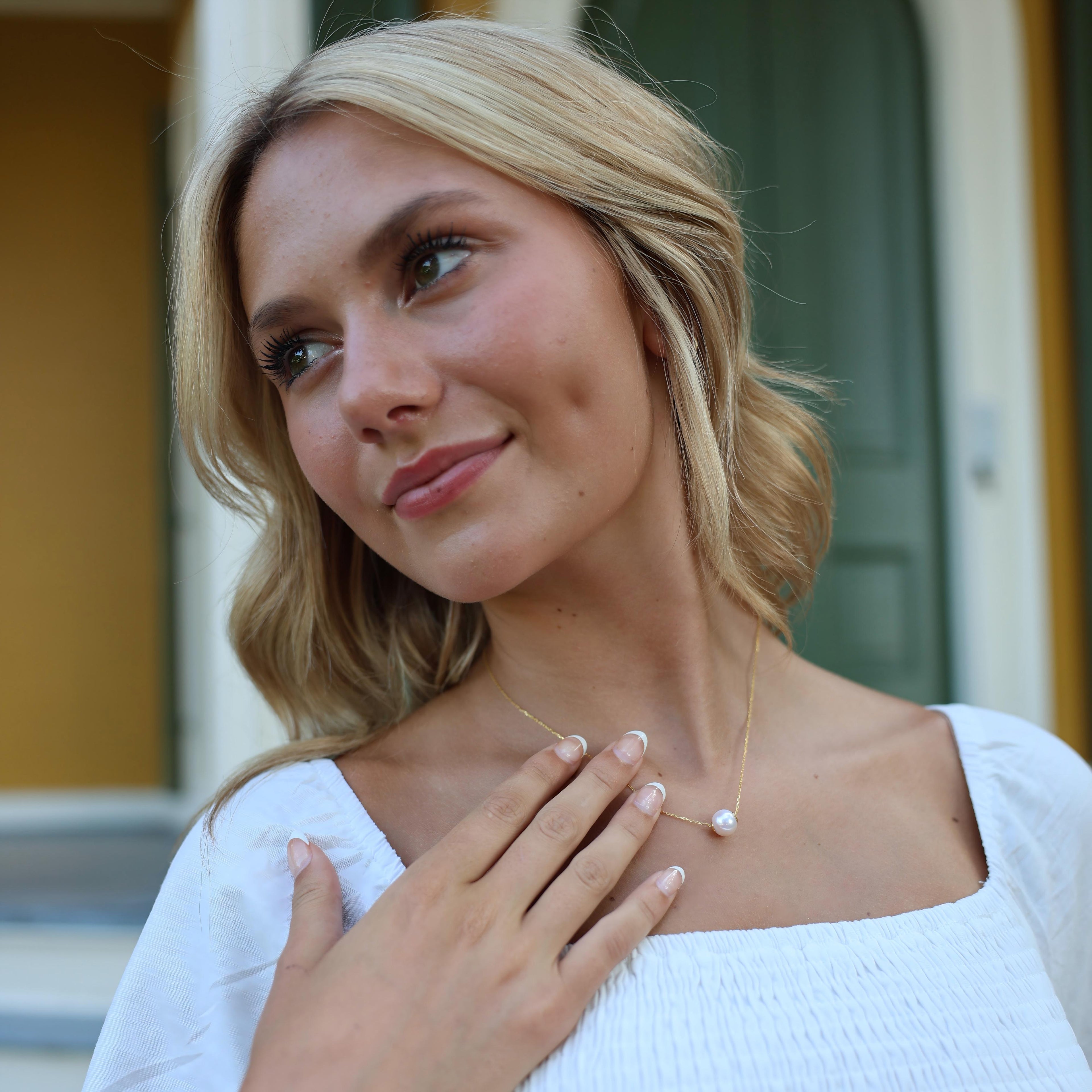 JESCOJES Solitaire AAAA Pearl Pendant Necklace