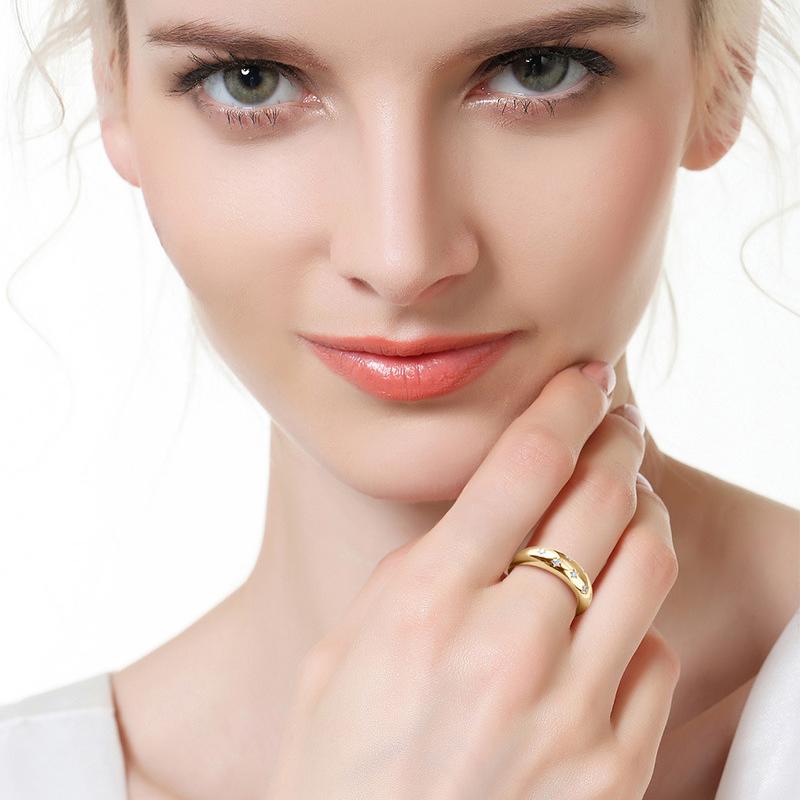 JESCOJES Starry Sky Premium Moissanite Wedding Ring