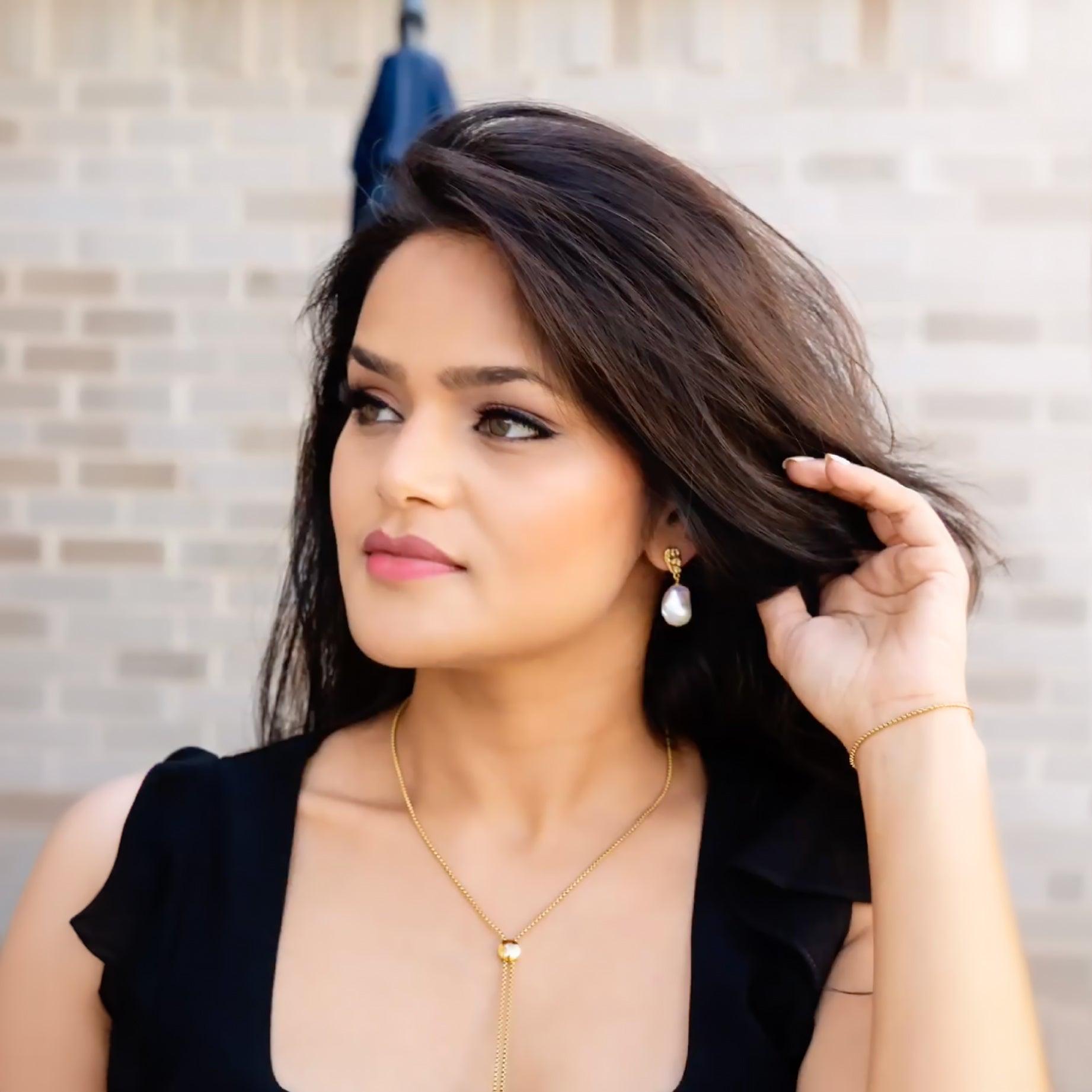 Shining Baroque Pearl Drop Earrings - JESCOJES