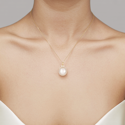 JESCOJES 18K Gold AAAA Pearl Radiance Pendant Necklace