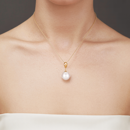JESCOJES 18K Gold AAAA Pearl Waterdrop Pendant Necklace