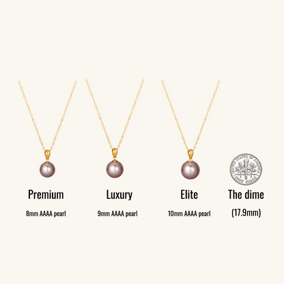 JESCOJES 18K Gold AAAA Violet Pearl Pendant Necklace