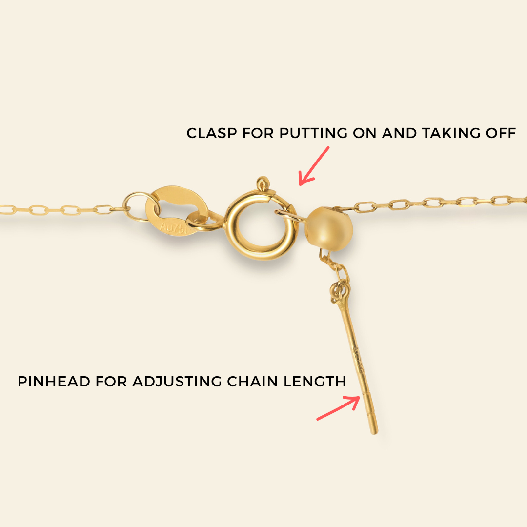 18K Gold  Needle Clasp &amp; Pinhead