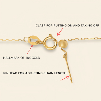 18K Gold  Needle Clasp &amp; Pinhead