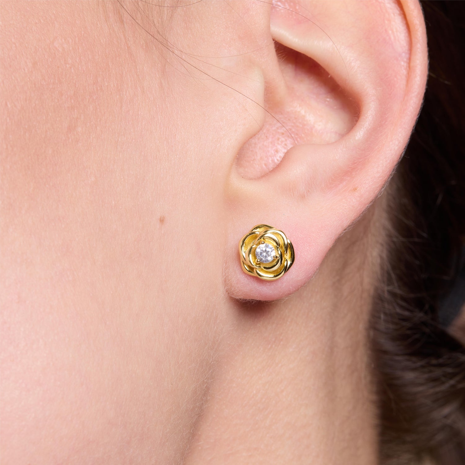 Golden Rose Stud Earrings - JESCOJES