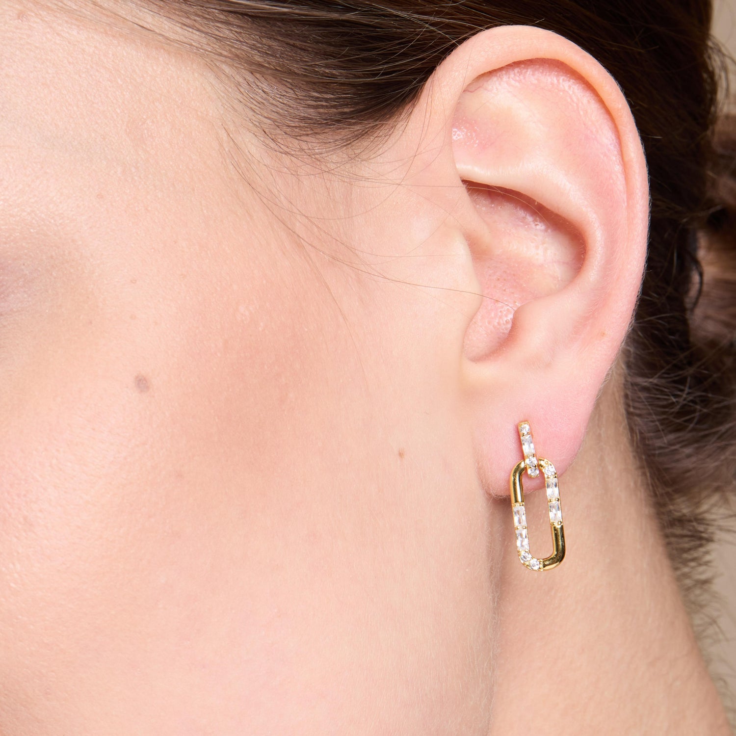 Golden Pin Drop Earrings