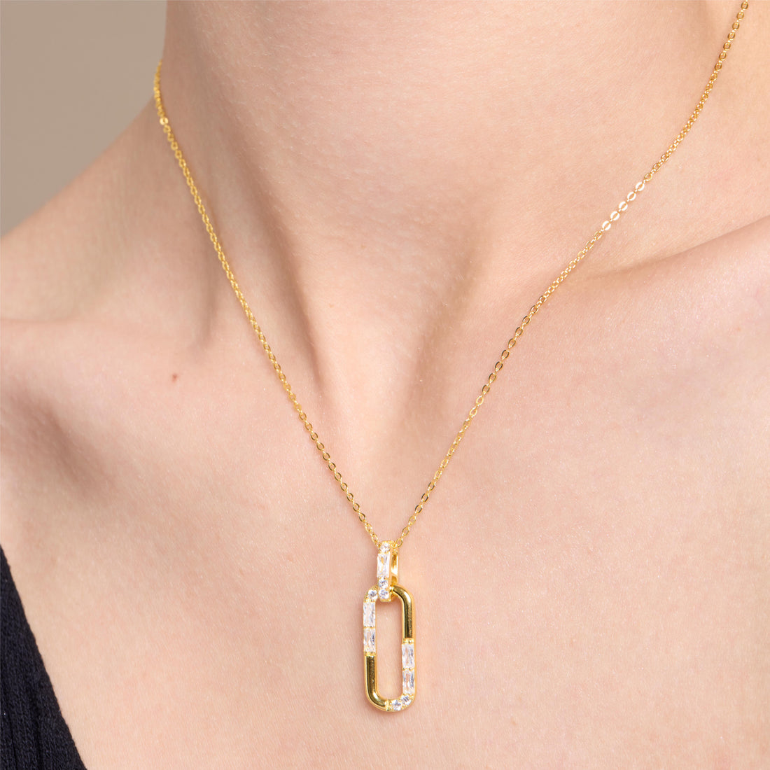 Golden Pin Pendant Necklace