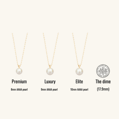 JESCOJES AAAA Pearl V-Bale Pendant Necklace - Pearl Sizes