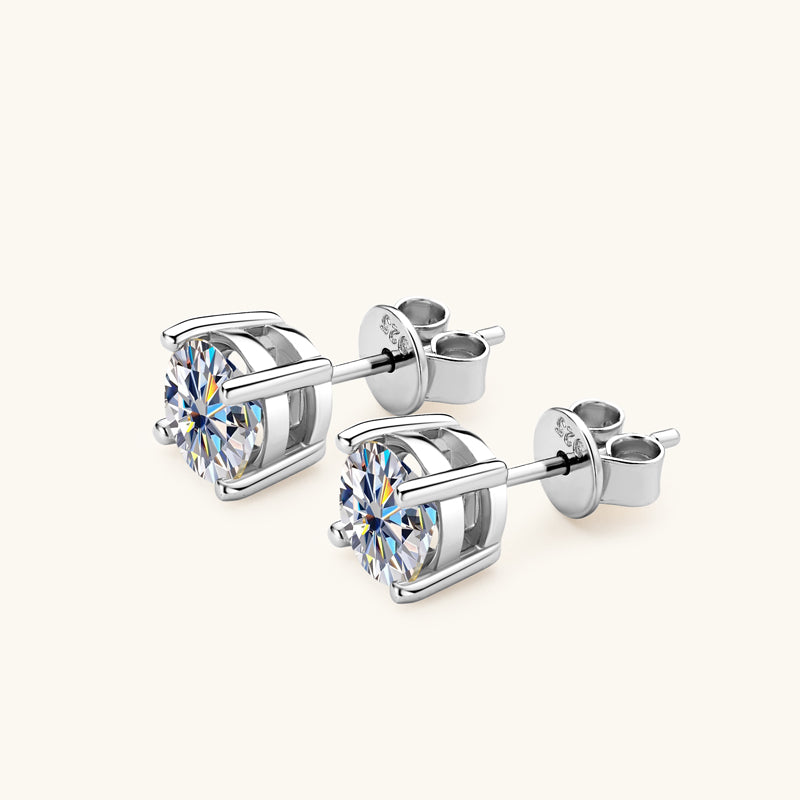 Classic Four Prong Moissanite Stud Earrings - JESCOJES