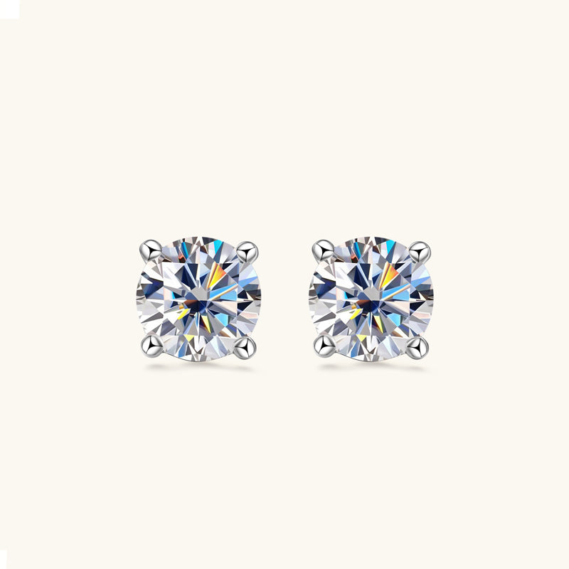 Classic Four Prong Moissanite Stud Earrings