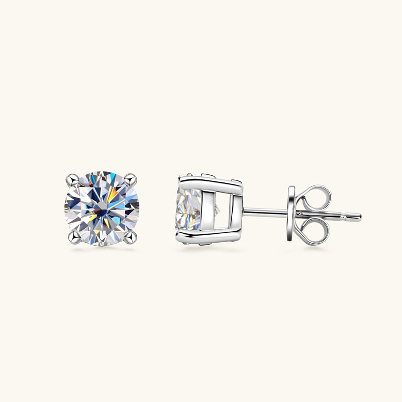 Classic Four Prong Moissanite Stud Earrings - JESCOJES