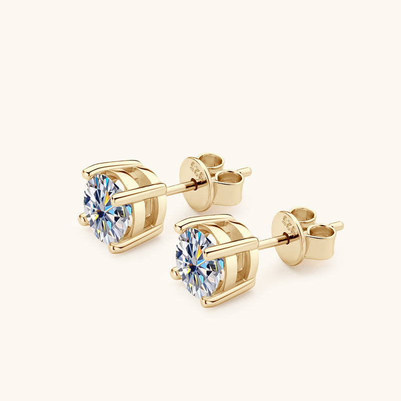 Classic Four Prong Moissanite Stud Earrings - JESCOJES