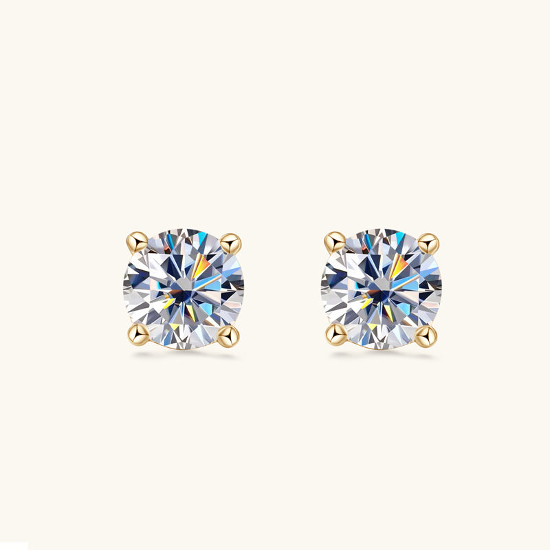 Classic Four Prong Moissanite Stud Earrings - JESCOJES