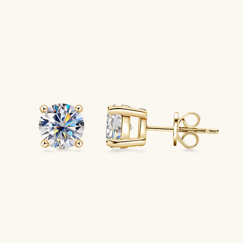 Classic Four Prong Moissanite Stud Earrings - JESCOJES