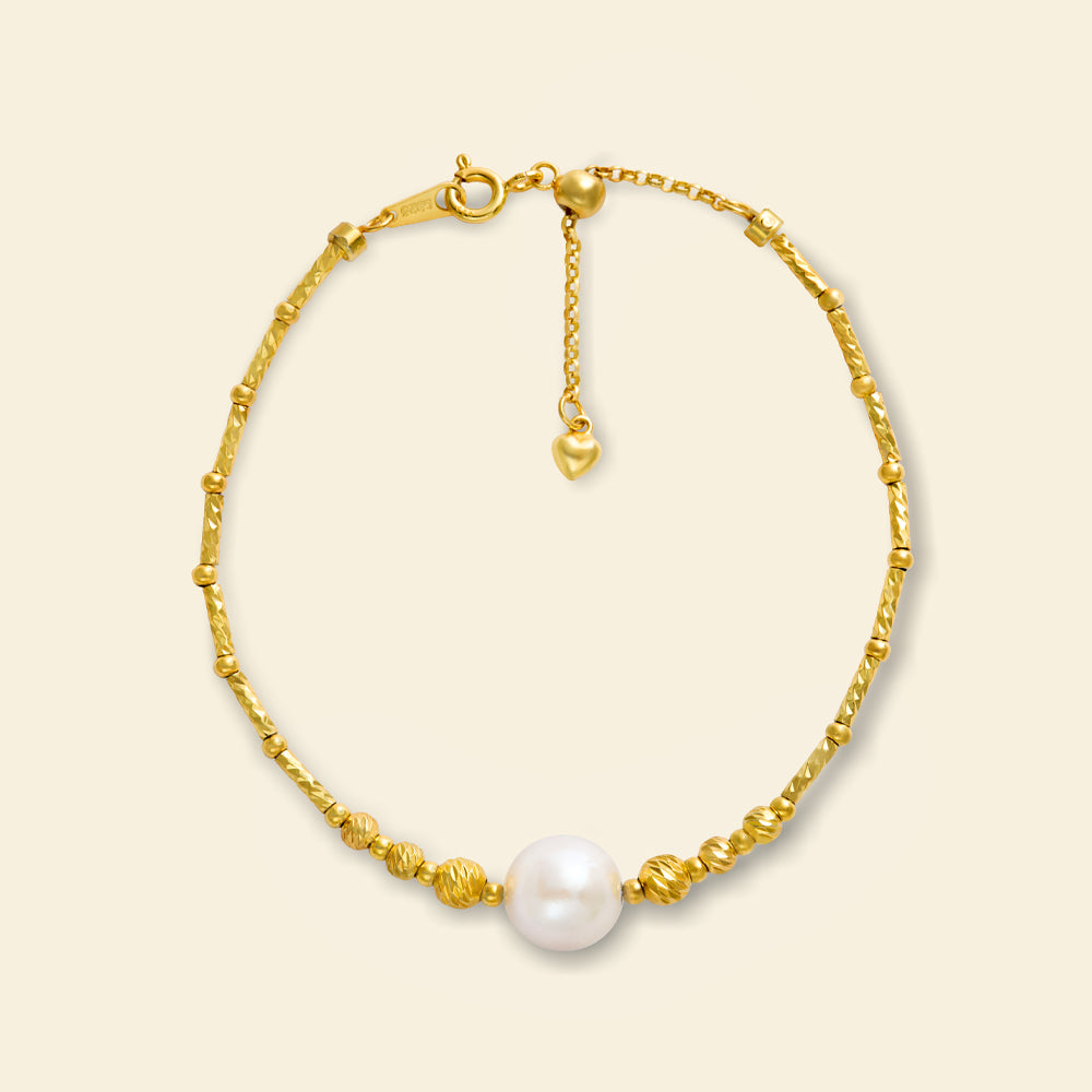 JESCOJES Golden AAAA Pearl Bracelet