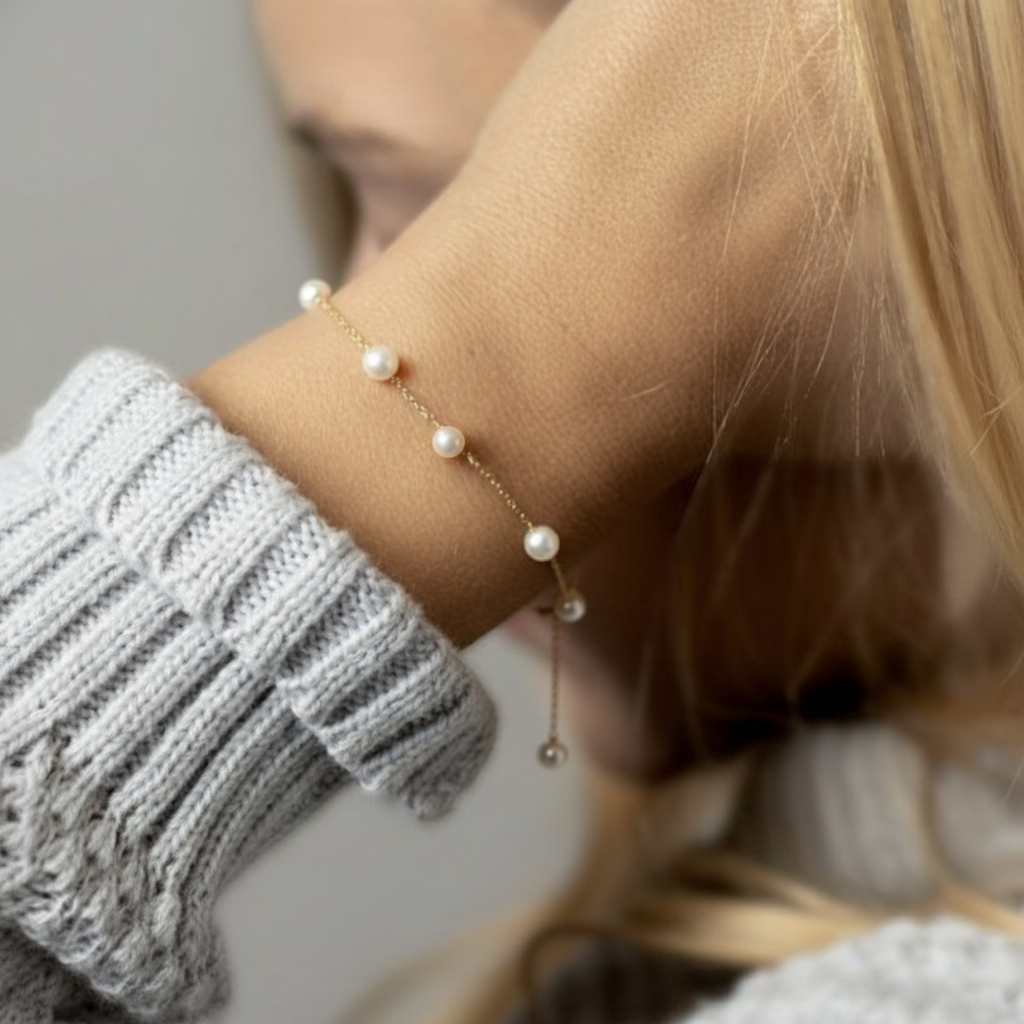 JESCOJES Starry Night AAA Freshwater Pearl Bracelet