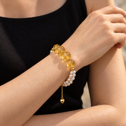 JESCOJES L'Harmonie Dorée | Citrin-Perlenarmband