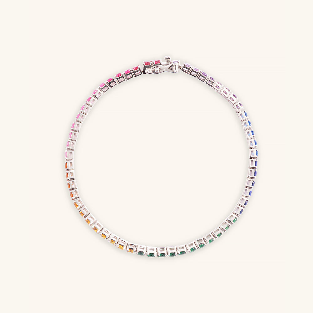 Elegance Rainbow Tennis Bracelet