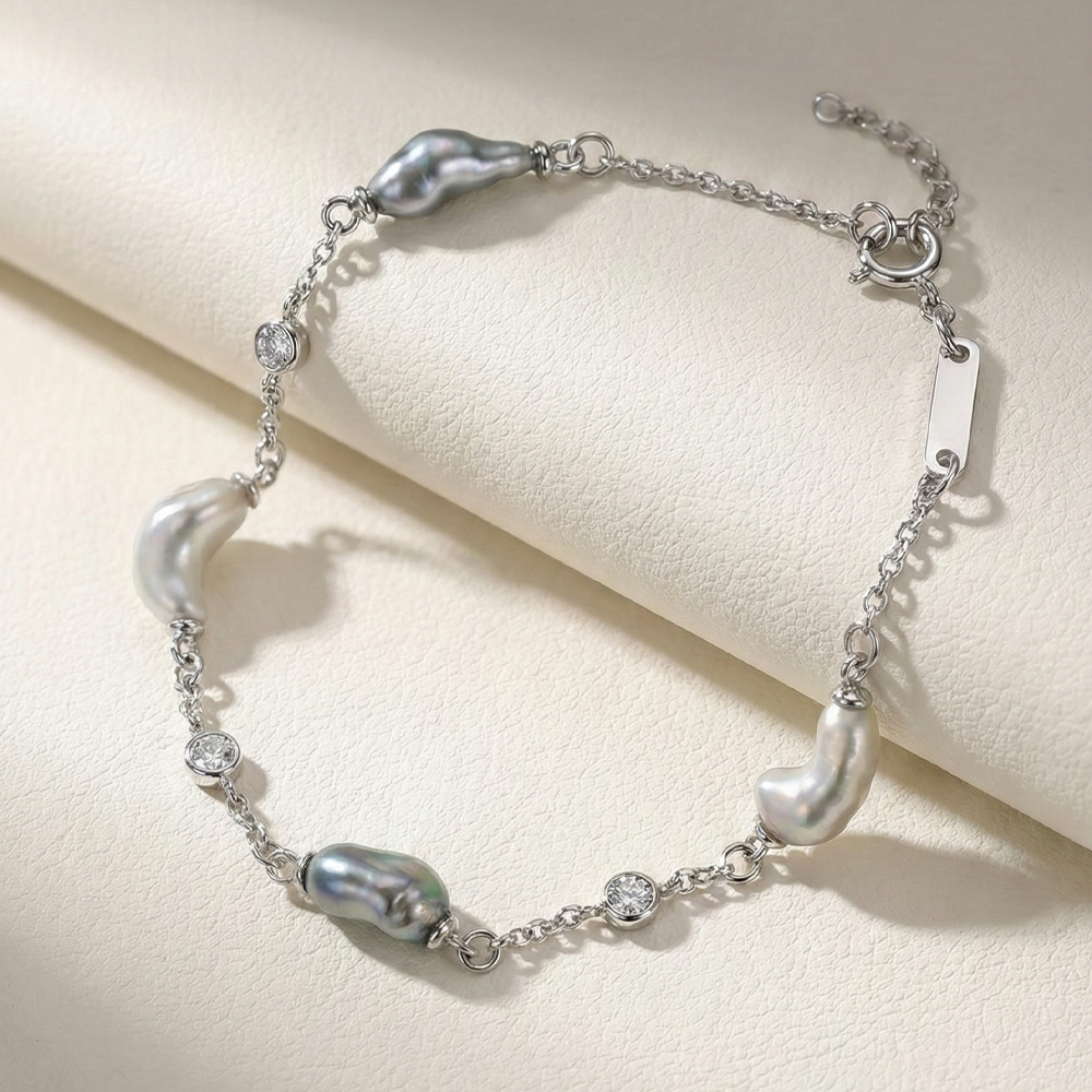 JESCOJES Organic Luxury Tahitian Keshi Pearl Bracelet