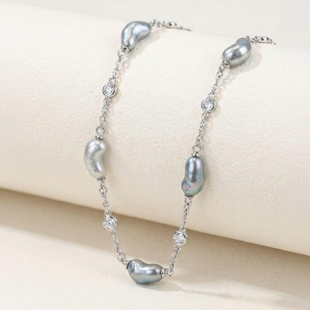 JESCOJES Organic Luxury Tahitian Keshi Pearl Bracelet