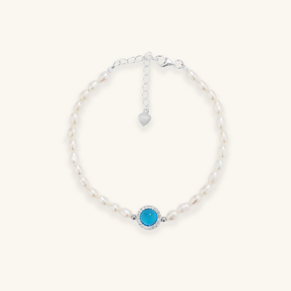 Aquamarine Mini Pearl Bracelet