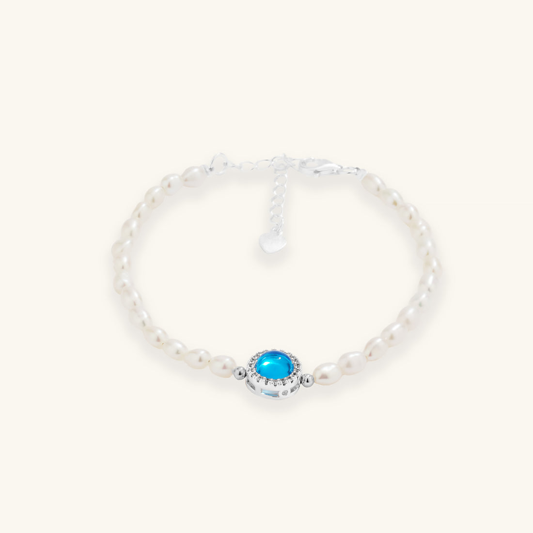 Aquamarine Mini Pearl Bracelet