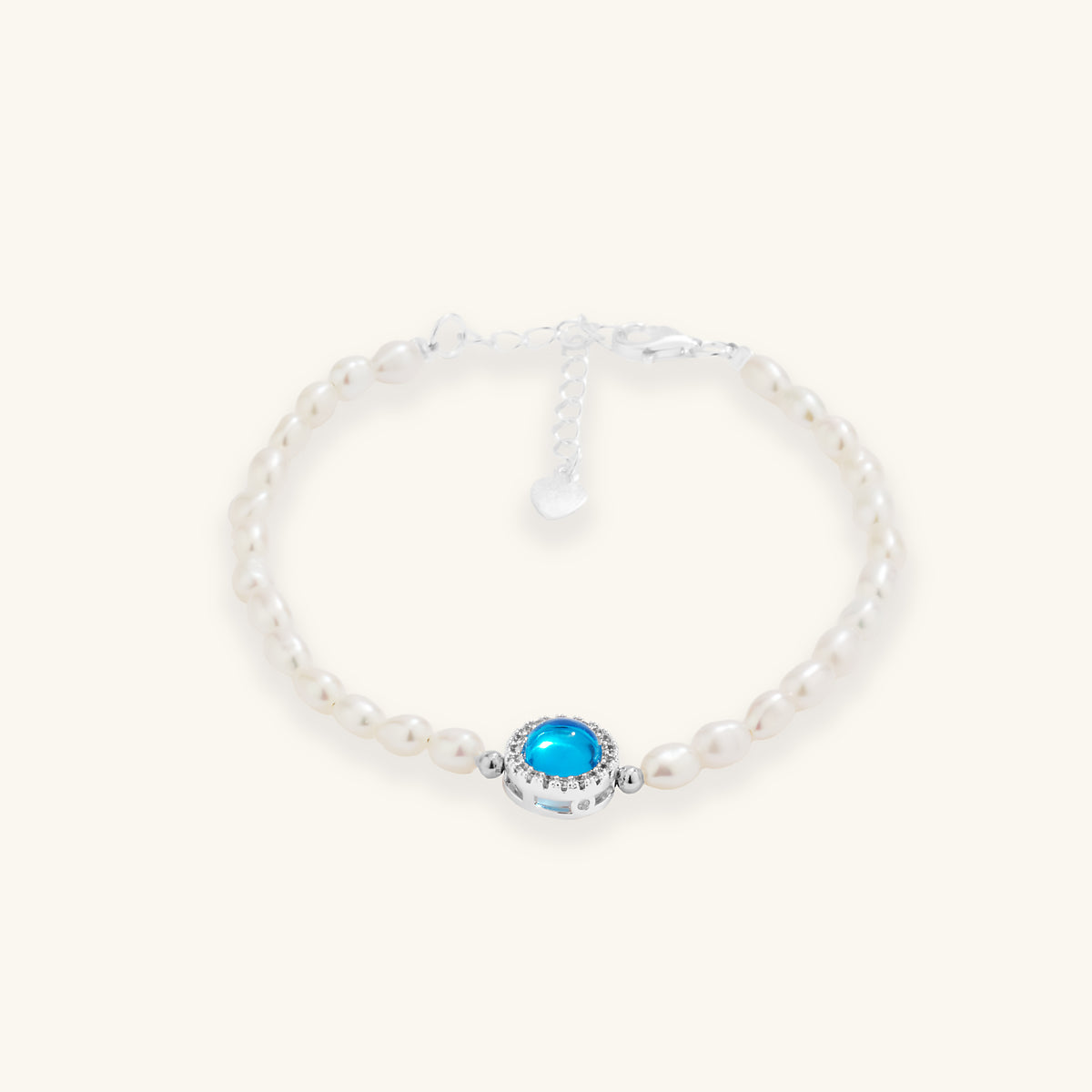 Aquamarine Mini Pearl Bracelet - JESCOJES