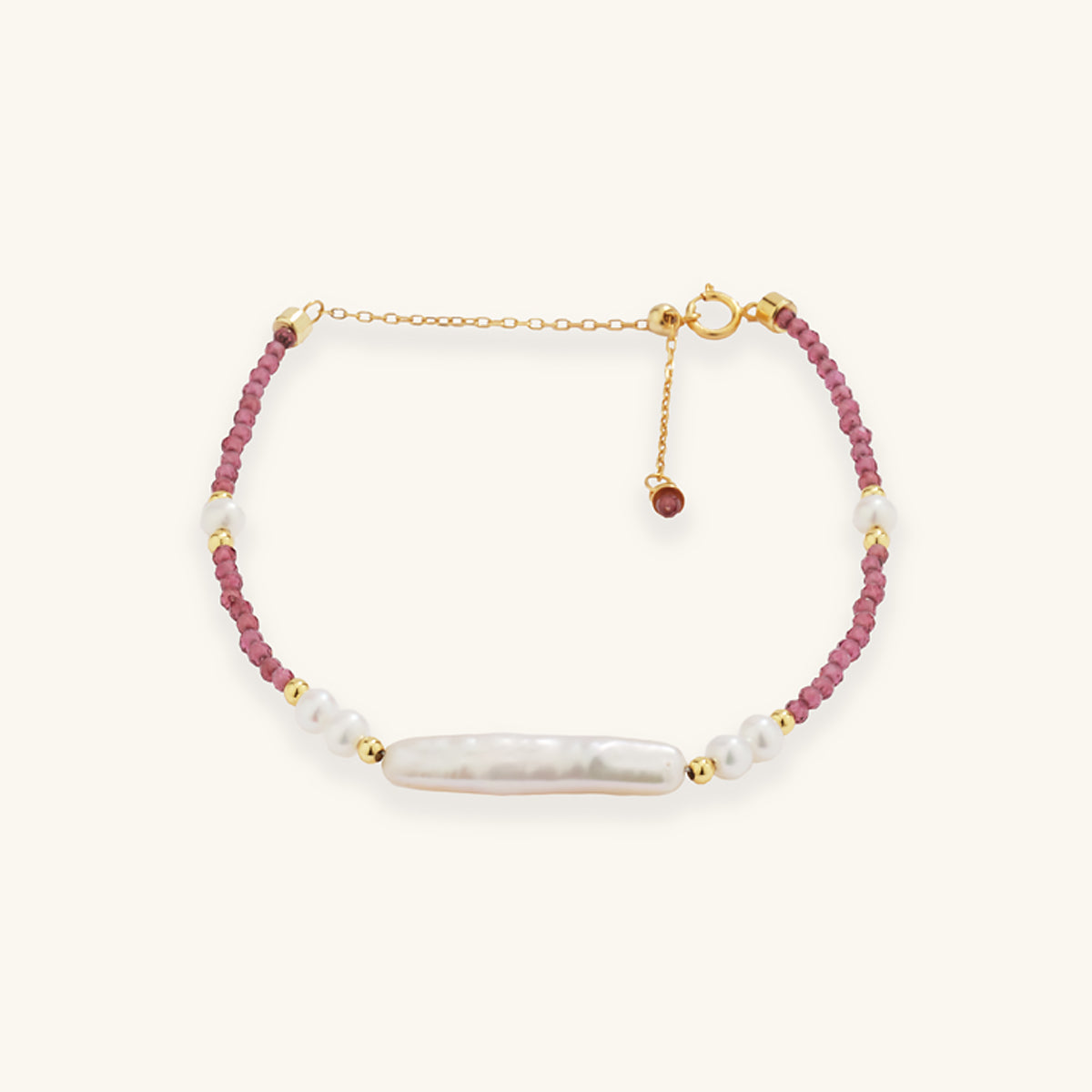 Garnet Baroque Pearl Bracelet