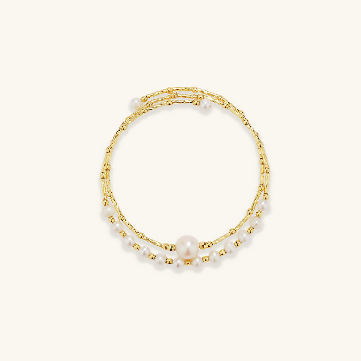 Double Layered Elastic Pearl Bracelet