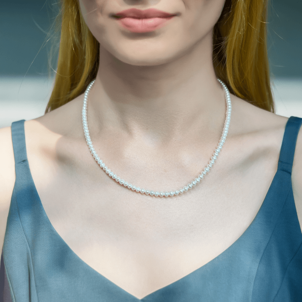 Charming Freshwater Pearl Strand Necklace 3-3.5mm 16"-18" - JESCOJES
