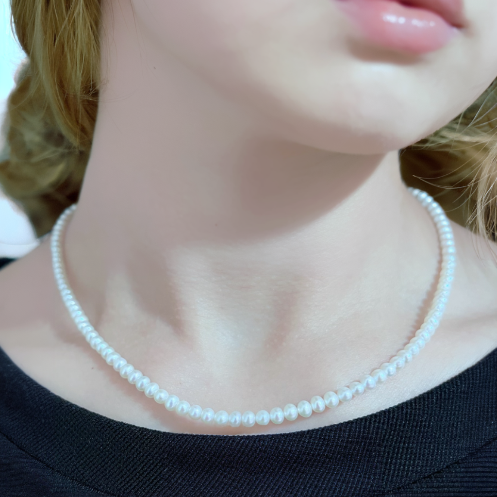 Charming Freshwater Pearl Strand Necklace 3.5-4mm 16&quot;-18&quot; - JESCOJES