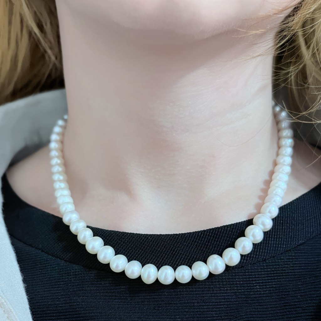 Charming Freshwater Pearl Strand Necklace 6-6.5mm 16&quot;