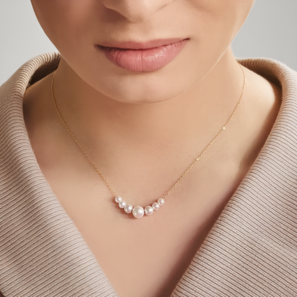 JESCOJES Charming Smile AAAA Freshwater Pearl Pendant Necklace