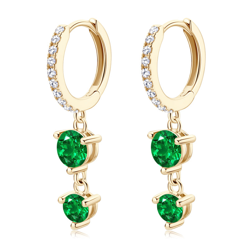 Pavé Emerald Drop Earrings