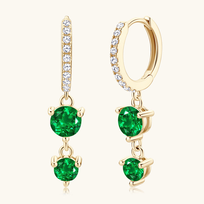 Pavé Emerald Drop Earrings